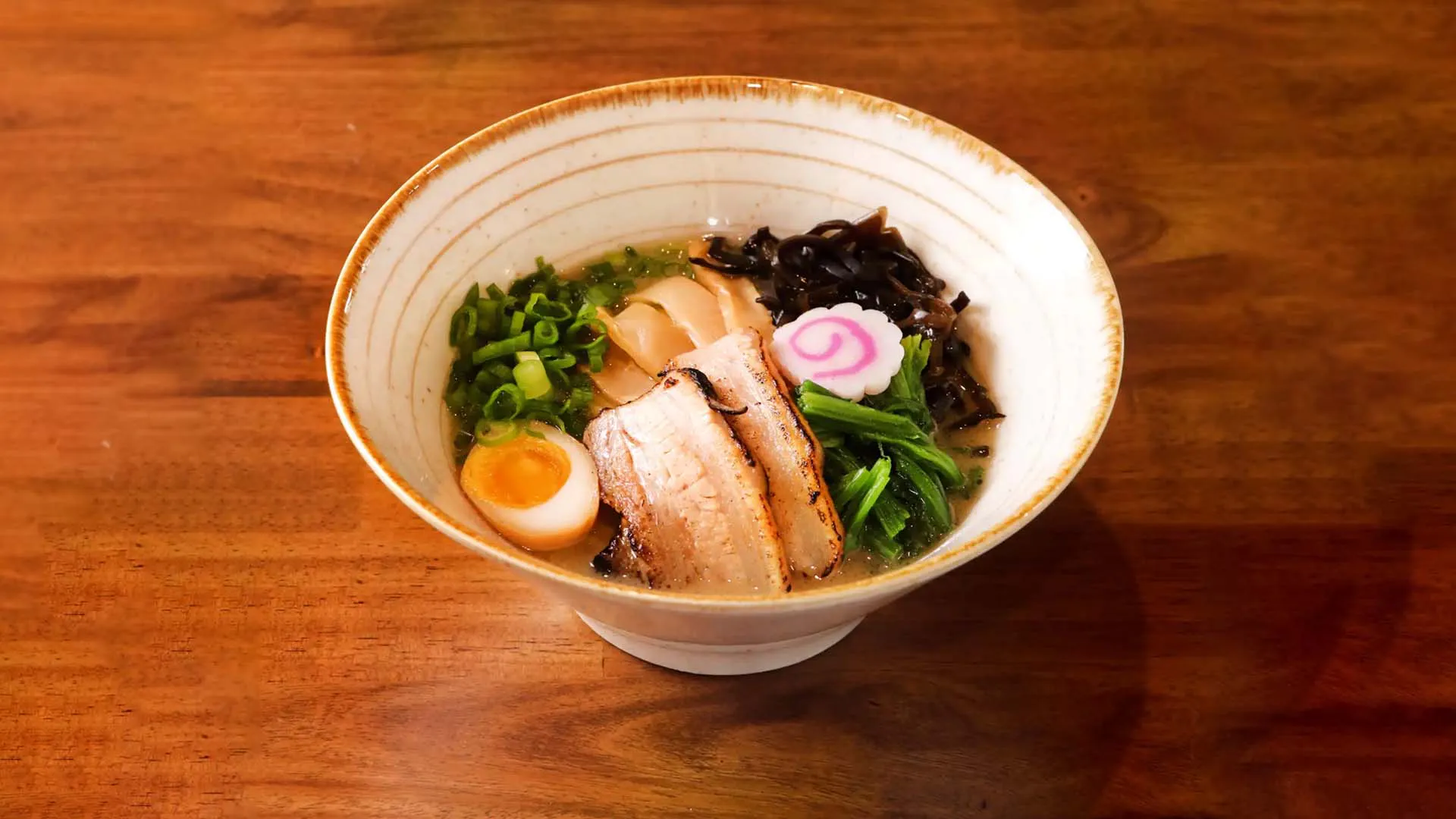 Classic tonkotsu ramen with chashu, ajitama, seaweed and veggies at Fujiya Ramen & Yakitori, a Asian Restaurant in Arcadia